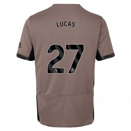 Kandiny Gyermek Lucas Moura #27 Sötét Bézs Harmadik Számú Jersey 2023/24 Mez Póló Ing