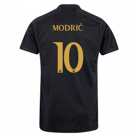 Kandiny Gyermek Luka Modric #10 Fekete Harmadik Számú Jersey 2023/24 Mez Póló Ing