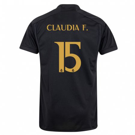 Kandiny Gyermek Claudia Florentino #15 Fekete Harmadik Számú Jersey 2023/24 Mez Póló Ing