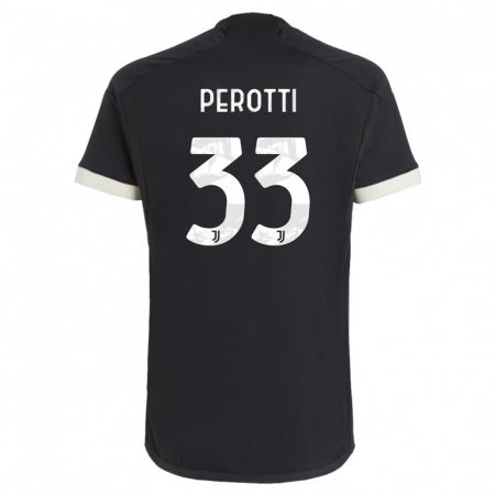 Kandiny Gyermek Clemente Perotti #33 Fekete Harmadik Számú Jersey 2023/24 Mez Póló Ing