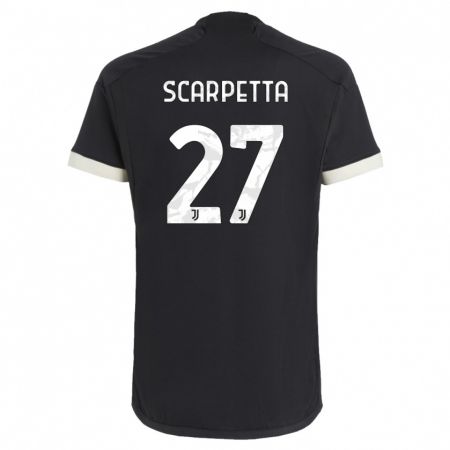 Kandiny Gyermek Jacopo Scarpetta #27 Fekete Harmadik Számú Jersey 2023/24 Mez Póló Ing