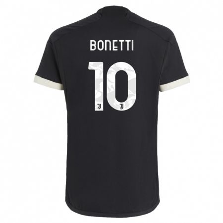 Kandiny Gyermek Andrea Bonetti #10 Fekete Harmadik Számú Jersey 2023/24 Mez Póló Ing