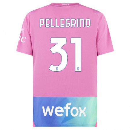 Kandiny Gyermek Marco Pellegrino #31 Pink Lila Harmadik Számú Jersey 2023/24 Mez Póló Ing