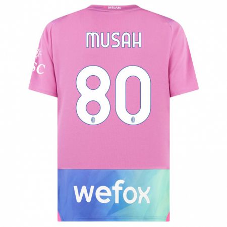 Kandiny Gyermek Yunus Musah #80 Pink Lila Harmadik Számú Jersey 2023/24 Mez Póló Ing