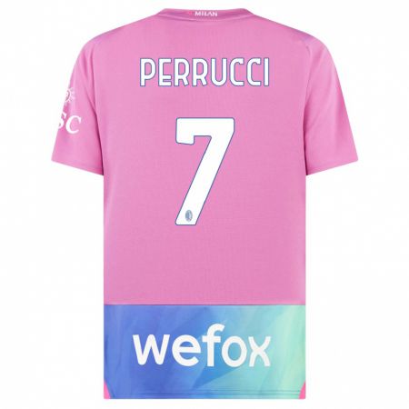 Kandiny Gyermek Vincenzo Perrucci #7 Pink Lila Harmadik Számú Jersey 2023/24 Mez Póló Ing