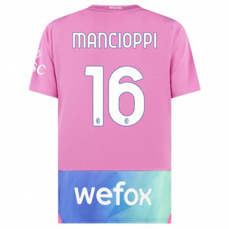 Kandiny Gyermek Tommaso Mancioppi #16 Pink Lila Harmadik Számú Jersey 2023/24 Mez Póló Ing
