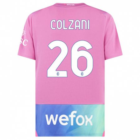 Kandiny Gyermek Edoardo Colzani #26 Pink Lila Harmadik Számú Jersey 2023/24 Mez Póló Ing