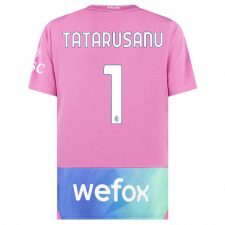 Kandiny Gyermek Ciprian Tatarusanu #1 Pink Lila Harmadik Számú Jersey 2023/24 Mez Póló Ing
