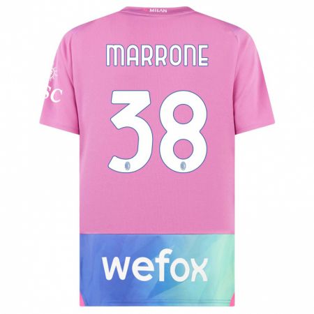 Kandiny Gyermek Federico Marrone #38 Pink Lila Harmadik Számú Jersey 2023/24 Mez Póló Ing
