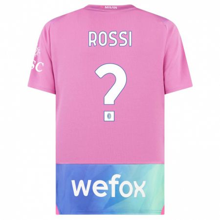 Kandiny Gyermek Gianluca Rossi #0 Pink Lila Harmadik Számú Jersey 2023/24 Mez Póló Ing