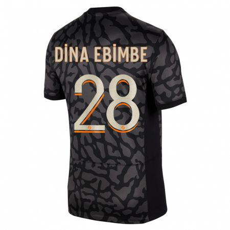 Kandiny Gyermek Eric Junior Dina Ebimbe #28 Fekete Harmadik Számú Jersey 2023/24 Mez Póló Ing