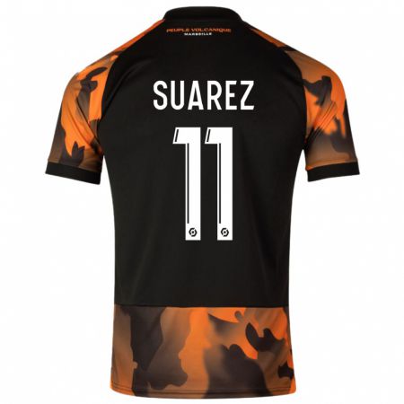 Kandiny Gyermek Luis Suarez #11 Fekete Narancs Harmadik Számú Jersey 2023/24 Mez Póló Ing
