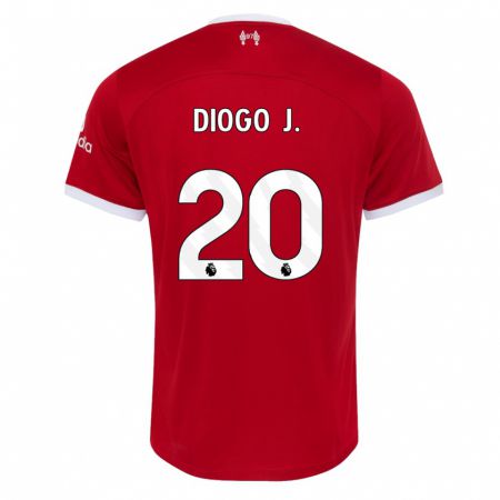 Kandiny Férfi Diogo Jota #20 Piros Hazai Jersey 2023/24 Mez Póló Ing