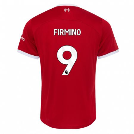 Kandiny Férfi Roberto Firmino #9 Piros Hazai Jersey 2023/24 Mez Póló Ing
