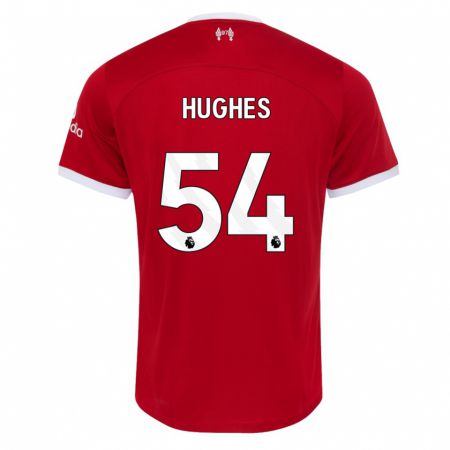 Kandiny Férfi Liam Hughes #54 Piros Hazai Jersey 2023/24 Mez Póló Ing