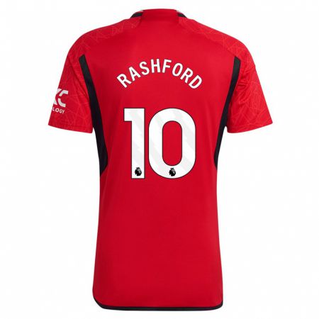 Kandiny Férfi Marcus Rashford #10 Piros Hazai Jersey 2023/24 Mez Póló Ing