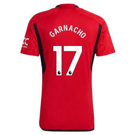 Kandiny Férfi Alejandro Garnacho #17 Piros Hazai Jersey 2023/24 Mez Póló Ing