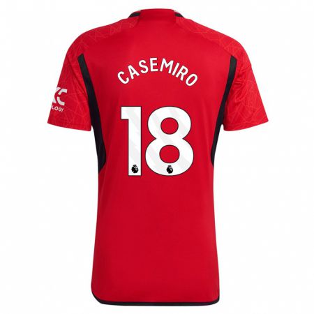 Kandiny Férfi Casemiro #18 Piros Hazai Jersey 2023/24 Mez Póló Ing