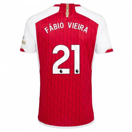 Kandiny Férfi Fábio Vieira #21 Piros Hazai Jersey 2023/24 Mez Póló Ing