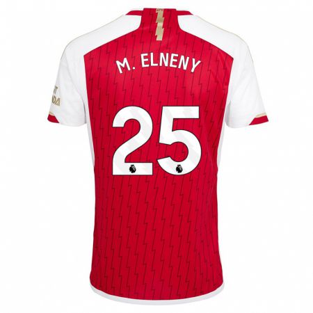 Kandiny Férfi Mohamed Elneny #25 Piros Hazai Jersey 2023/24 Mez Póló Ing