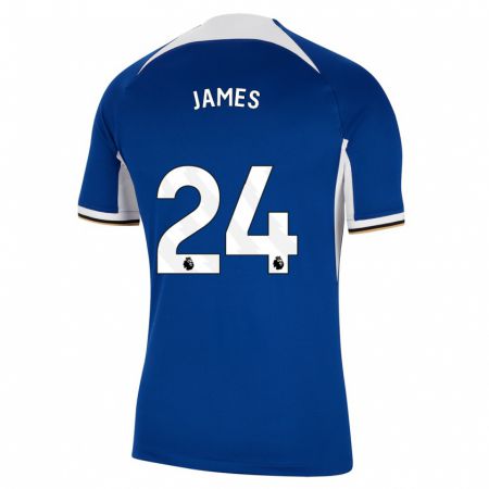 Kandiny Férfi Reece James #24 Kék Hazai Jersey 2023/24 Mez Póló Ing