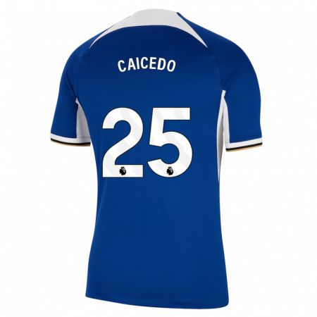 Kandiny Férfi Moisés Caicedo #25 Kék Hazai Jersey 2023/24 Mez Póló Ing
