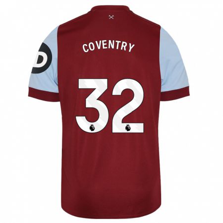 Kandiny Férfi Conor Coventry #32 Gesztenyebarna Hazai Jersey 2023/24 Mez Póló Ing