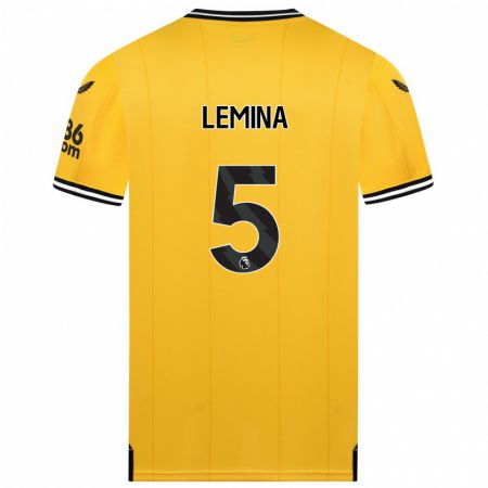 Kandiny Férfi Mario Lemina #5 Sárga Hazai Jersey 2023/24 Mez Póló Ing