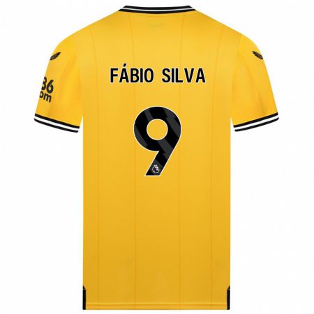 Kandiny Férfi Fábio Silva #9 Sárga Hazai Jersey 2023/24 Mez Póló Ing
