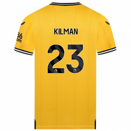 Kandiny Férfi Max Kilman #23 Sárga Hazai Jersey 2023/24 Mez Póló Ing
