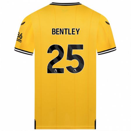 Kandiny Férfi Daniel Bentley #25 Sárga Hazai Jersey 2023/24 Mez Póló Ing