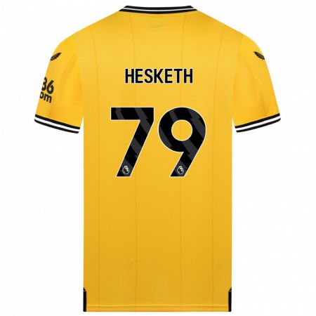 Kandiny Férfi Owen Hesketh #79 Sárga Hazai Jersey 2023/24 Mez Póló Ing