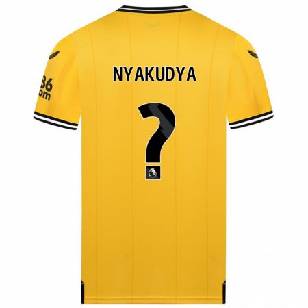 Kandiny Férfi Joshua Nyakudya #0 Sárga Hazai Jersey 2023/24 Mez Póló Ing