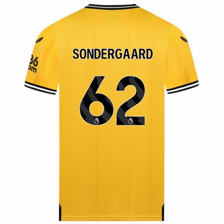 Kandiny Férfi Andreas Sondergaard #62 Sárga Hazai Jersey 2023/24 Mez Póló Ing