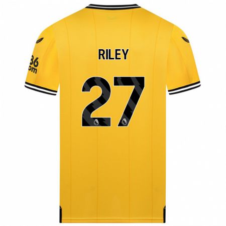 Kandiny Férfi Lauren Riley #27 Sárga Hazai Jersey 2023/24 Mez Póló Ing