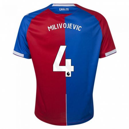 Kandiny Férfi Luka Milivojevic #4 Piros Kék Hazai Jersey 2023/24 Mez Póló Ing