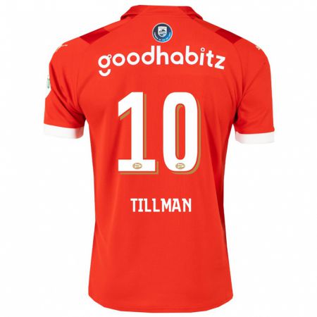 Kandiny Férfi Malik Tillman #10 Piros Hazai Jersey 2023/24 Mez Póló Ing
