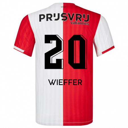 Kandiny Férfi Mats Wieffer #20 Piros Fehér Hazai Jersey 2023/24 Mez Póló Ing