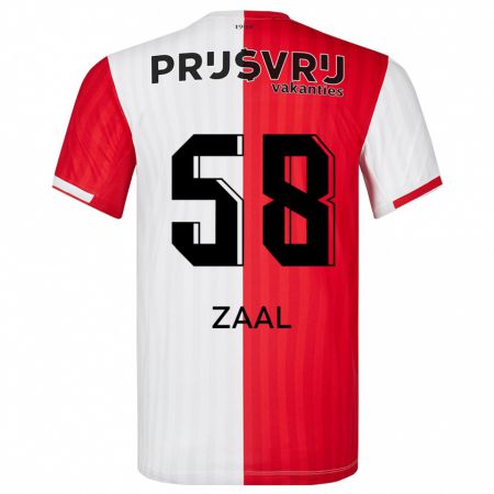 Kandiny Férfi Timo Zaal #58 Piros Fehér Hazai Jersey 2023/24 Mez Póló Ing