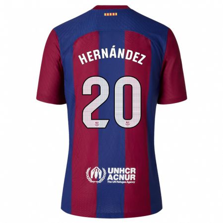 Kandiny Férfi Unai Hernández #20 Piros Kék Hazai Jersey 2023/24 Mez Póló Ing