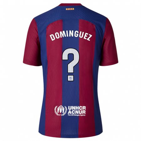 Kandiny Férfi Sergi Domínguez #0 Piros Kék Hazai Jersey 2023/24 Mez Póló Ing
