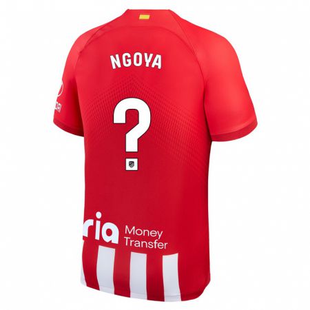 Kandiny Férfi Joël Ngoya #0 Piros Fehér Hazai Jersey 2023/24 Mez Póló Ing