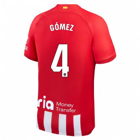 Kandiny Férfi Mariano Gómez #4 Piros Fehér Hazai Jersey 2023/24 Mez Póló Ing