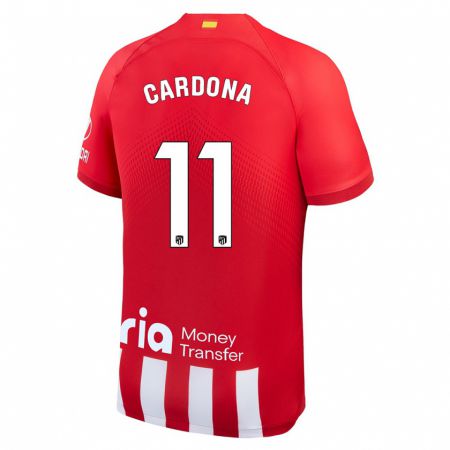 Kandiny Férfi Marta Cardona #11 Piros Fehér Hazai Jersey 2023/24 Mez Póló Ing
