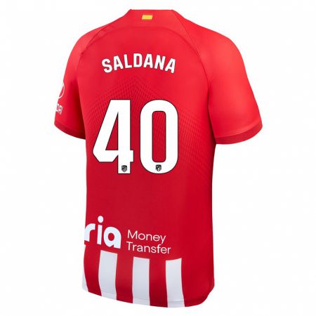 Kandiny Férfi Jose Saldana #40 Piros Fehér Hazai Jersey 2023/24 Mez Póló Ing