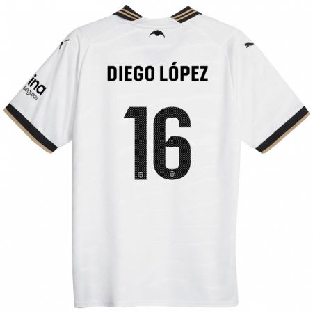 Kandiny Férfi Diego López #16 Fehér Hazai Jersey 2023/24 Mez Póló Ing