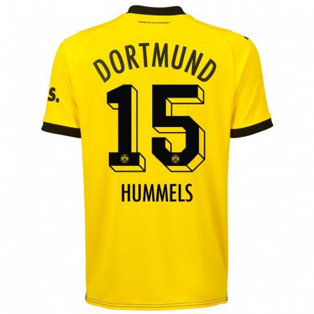 Kandiny Férfi Mats Hummels #15 Sárga Hazai Jersey 2023/24 Mez Póló Ing