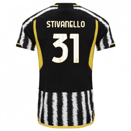 Kandiny Férfi Riccardo Stivanello #31 Fekete-Fehér Hazai Jersey 2023/24 Mez Póló Ing