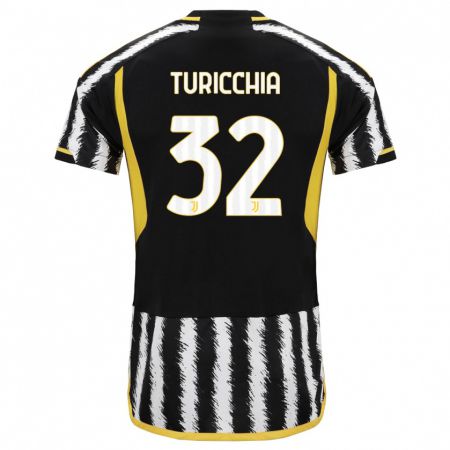 Kandiny Férfi Riccardo Turicchia #32 Fekete-Fehér Hazai Jersey 2023/24 Mez Póló Ing