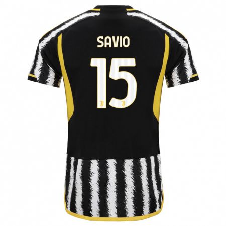 Kandiny Férfi Federico Savio #15 Fekete-Fehér Hazai Jersey 2023/24 Mez Póló Ing